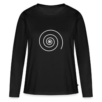 Spirale - T-shirt manches longues Premium bio Femme - noir - Devant - Julia (174cm)