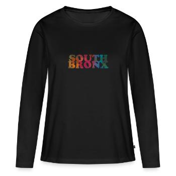 Sud du Bronx - T-shirt manches longues Premium bio Femme - noir - Devant - Julia (174cm)