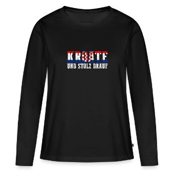 Croate Croate Croatie - T-shirt manches longues Premium bio Femme - noir - Devant - Julia (174cm)