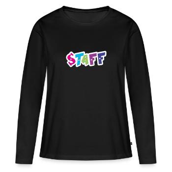 staff - T-shirt manches longues Premium bio Femme - noir - Devant - Julia (174cm)