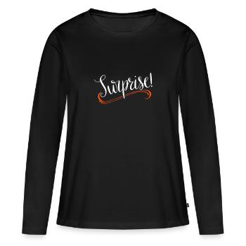 Surprise Surprise Garçon Enceinte Enceinte - T-shirt manches longues Premium bio Femme - noir - Devant - Julia (174cm)