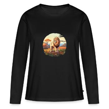 Roi de la savane - T-shirt manches longues Premium bio Femme - noir - Devant - Julia (174cm)