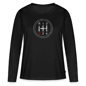 4x4 Auto Gear Shift Syncro Retro Minibus Bus - T-shirt manches longues Premium bio Femme - noir - Devant - Julia (174cm)