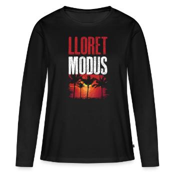 Lloret de Mar mode - T-shirt manches longues Premium bio Femme - noir - Devant - Julia (174cm)