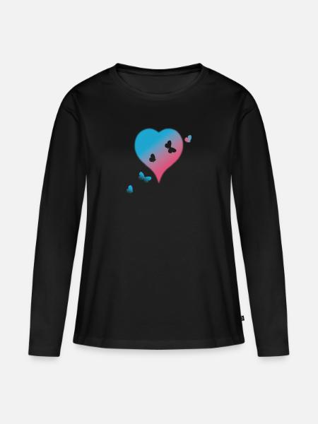 Der Flug der Psyche - Frauen Premium Bio Langarmshirt - Schwarz