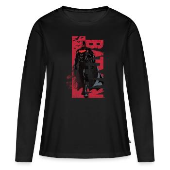 Batman Dans Un Design Rouge Cool - T-shirt manches longues Premium bio Femme - noir - Devant - Julia (174cm)