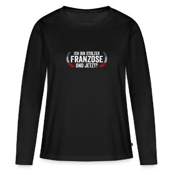 Français Français France - T-shirt manches longues Premium bio Femme - noir - Devant - Julia (174cm)