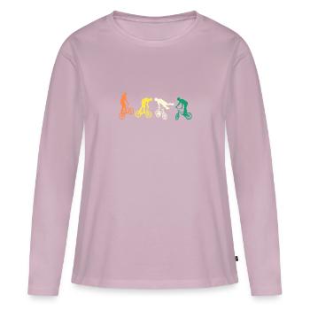 Fahrrad Evolution Mountainbike - Frauen Premium Bio Langarmshirt - Altrosa - Vorne - Julia (174cm)