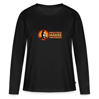 Practice makes progress - Women's Premium Organic Long Sleeve Shirt - black - Front - Julia (174cm)