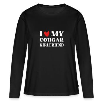 J’aime ma copine cougar chaude - T-shirt manches longues Premium bio Femme - noir - Devant - Julia (174cm)