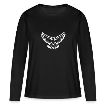 Aigle Tête d’aigle - T-shirt manches longues Premium bio Femme - noir - Devant - Julia (174cm)