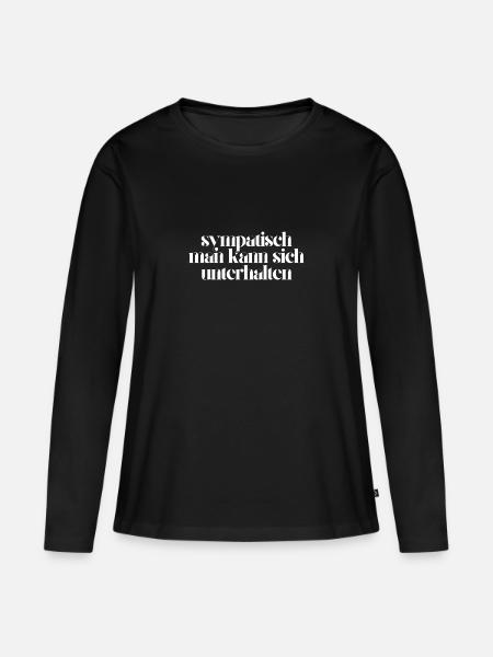 sympathisch man kann sich unterhalten - Frauen Premium Bio Langarmshirt - Schwarz