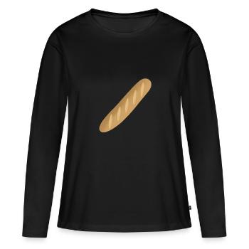 Baguette - T-shirt manches longues Premium bio Femme - noir - Devant - Julia (174cm)