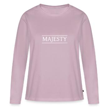 Majesty Design - T-shirt manches longues Premium bio Femme - rose poudré - Devant - Julia (174cm)