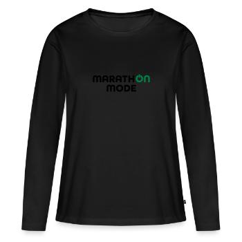 Marathon - T-shirt manches longues Premium bio Femme - noir - Devant - Julia (174cm)
