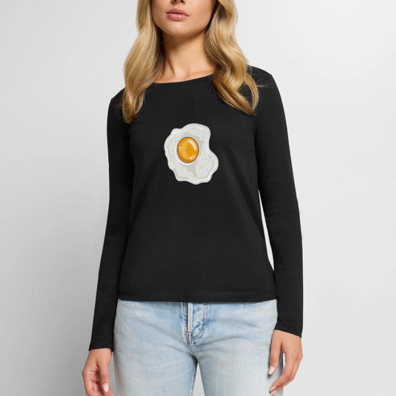 Fried egg pan egg yolk egg white Women's Premium Organic Long Sleeve Shirt