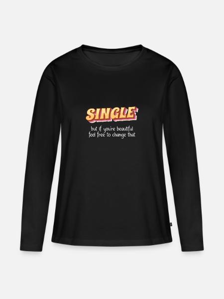 Single - Frauen Premium Bio Langarmshirt - Schwarz
