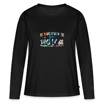 Si vous dormez, vous perdez - T-shirt manches longues Premium bio Femme - noir - Devant - Julia (174cm)