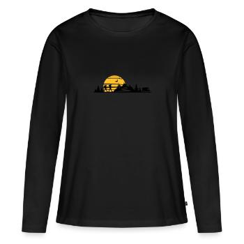WANDERN Wanderer Forest Mountains Rv-rally - Women's Premium Organic Long Sleeve Shirt - black - Front - Julia (174cm)