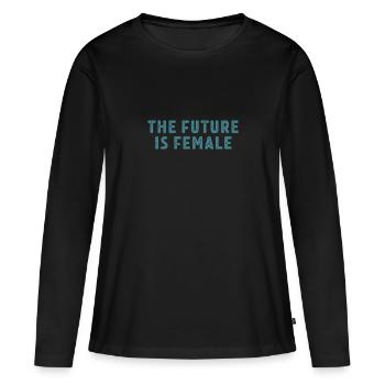 Féminisme Dicton Cadeau Vintage Émancipation - T-shirt manches longues Premium bio Femme - noir - Devant - Julia (174cm)