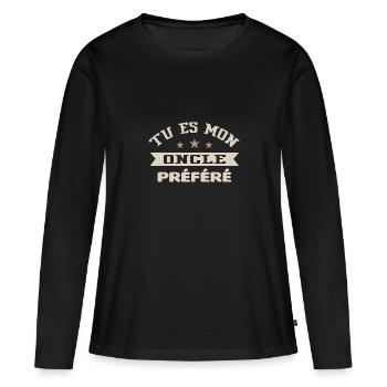 Tu es mon oncle préféré - T-shirt manches longues Premium bio Femme - noir - Devant - Julia (174cm)