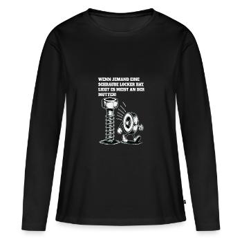 Si quelqu’un a une vis desserrée en disant - T-shirt manches longues Premium bio Femme - noir - Devant - Julia (174cm)