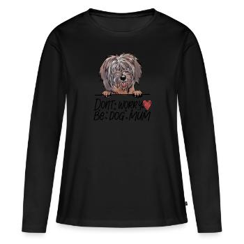 tibet-terrier - Frauen Premium Bio Langarmshirt - Schwarz - Vorne - Julia (174cm)