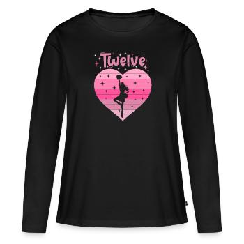 12. Geburtstag Tochter Mädchen Cheerleader - Frauen Premium Bio Langarmshirt - Schwarz - Vorne - Julia (174cm)