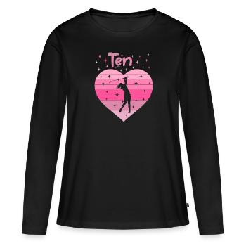10. Geburstag Golf Golferin Mädchen Tochter - Frauen Premium Bio Langarmshirt - Schwarz - Vorne - Julia (174cm)