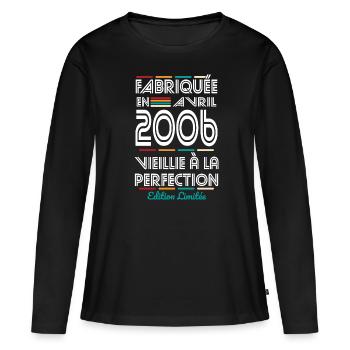 18th Anniversary - Made in April 2006 - Women's Premium Organic Long Sleeve Shirt - black - Front - Julia (174cm)