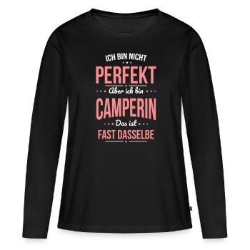 I'm not perfect, but I'm a camper - Women's Premium Organic Long Sleeve Shirt - black - Front - Julia (174cm)