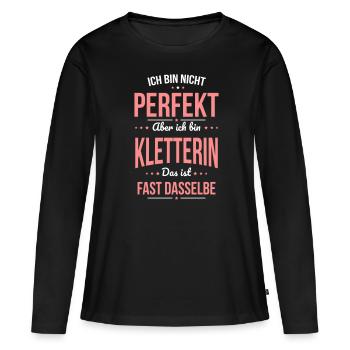 Je ne suis pas parfait, mais je suis un grimpeur - T-shirt manches longues Premium bio Femme - noir - Devant - Julia (174cm)