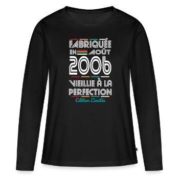18th Anniversary - Made in August 2006 - Women's Premium Organic Long Sleeve Shirt - black - Front - Julia (174cm)
