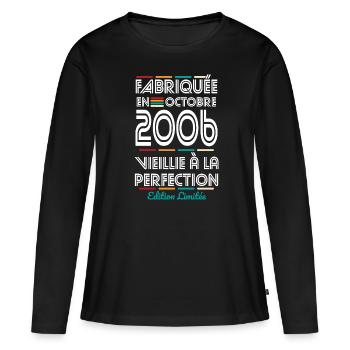 18th Birthday - Made in October 2006 - Women's Premium Organic Long Sleeve Shirt - black - Front - Julia (174cm)