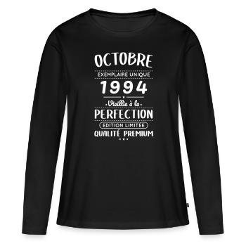30th Anniversary - October 1994 Perfection - Women's Premium Organic Long Sleeve Shirt - black - Front - Julia (174cm)