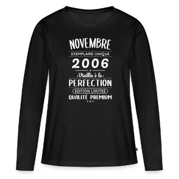 18th birthday - November 2006 Perfection - Women's Premium Organic Long Sleeve Shirt - black - Front - Julia (174cm)
