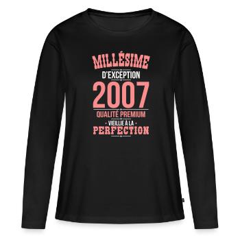 18th Anniversary - Exceptional Vintage 2007 - Women's Premium Organic Long Sleeve Shirt - black - Front - Julia (174cm)