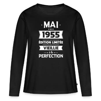 70th Anniversary - May 1955 Perfection - Women's Premium Organic Long Sleeve Shirt - black - Front - Julia (174cm)