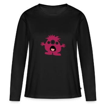 monstre - T-shirt manches longues Premium bio Femme - noir - Devant - Julia (174cm)