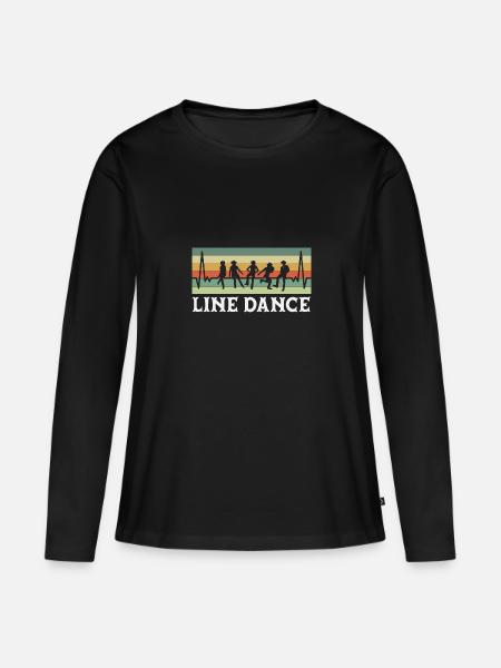 Line Dance Musik - Frauen Premium Bio Langarmshirt - Schwarz