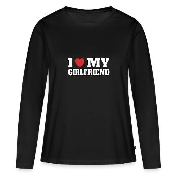 J’aime ma copine - T-shirt manches longues Premium bio Femme - noir - Devant - Julia (174cm)