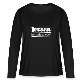 Jessen - Stadt best place ever - Frauen Premium Bio Langarmshirt - Schwarz - Vorne - Julia (174cm)