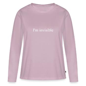 Je suis invisible Design - T-shirt manches longues Premium bio Femme - rose poudré - Devant - Julia (174cm)