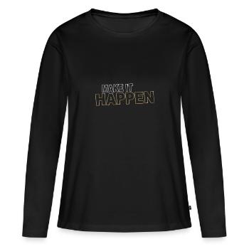 Réalisez vos objectifs - T-shirt manches longues Premium bio Femme - noir - Devant - Julia (174cm)