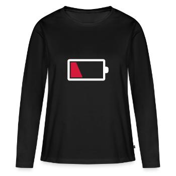 Batterie vide - T-shirt manches longues Premium bio Femme - noir - Devant - Julia (174cm)