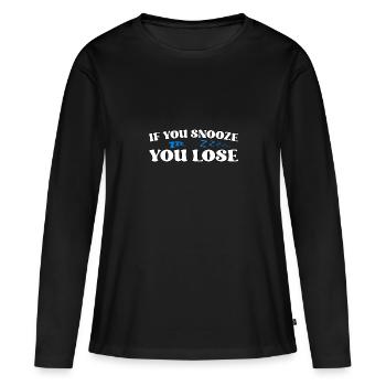 Si vous dormez, vous perdez - T-shirt manches longues Premium bio Femme - noir - Devant - Julia (174cm)