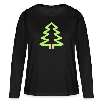 Sapin - T-shirt manches longues Premium bio Femme - noir - Devant - Julia (174cm)