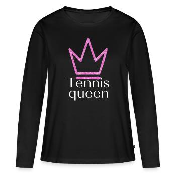 Tennis-queen II 👸🏼 - Women's Premium Organic Long Sleeve Shirt - black - Front - Julia (174cm)