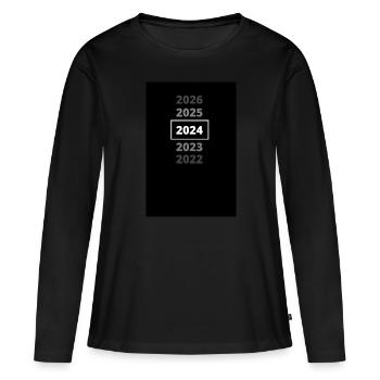 2024 Christmas Last Christmas New Year's Eve Party - Women's Premium Organic Long Sleeve Shirt - black - Front - Julia (174cm)