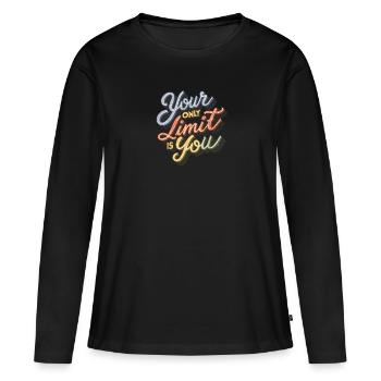 Votre seule limite, c’est vous - T-shirt manches longues Premium bio Femme - noir - Devant - Julia (174cm)